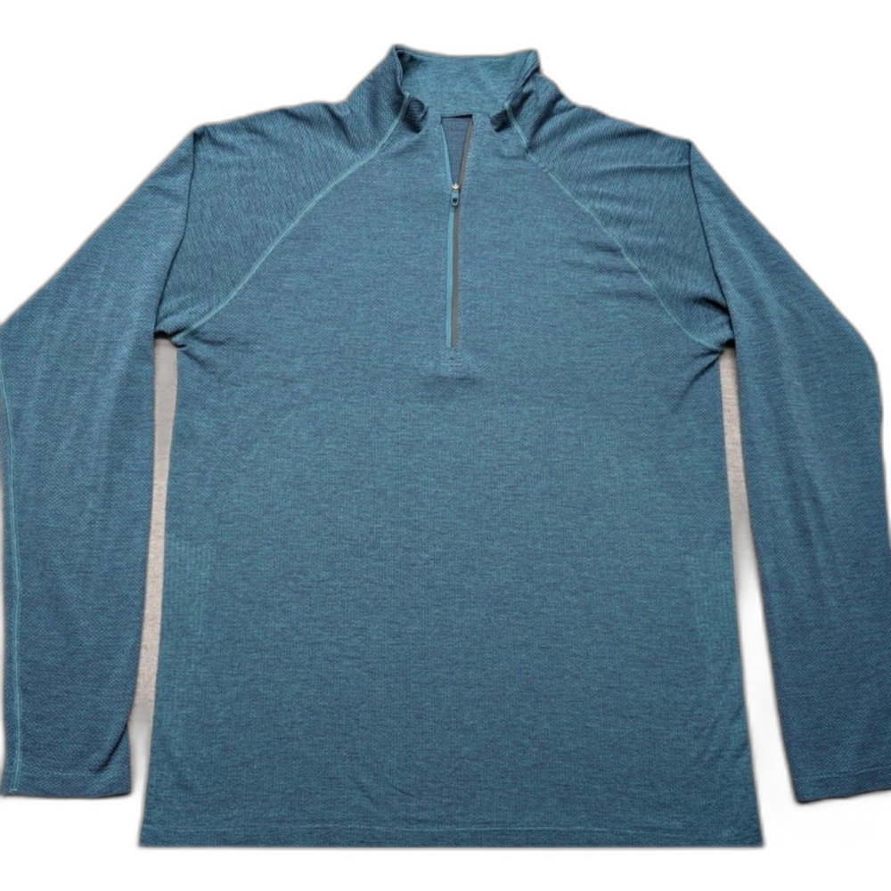 Lululemon Metal Vent Tech Zip Jacket Long Sleeve Blue Green Pullover Mens Small
